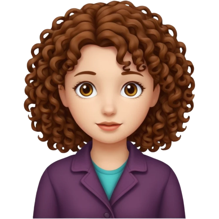 girl with hair curles emoji