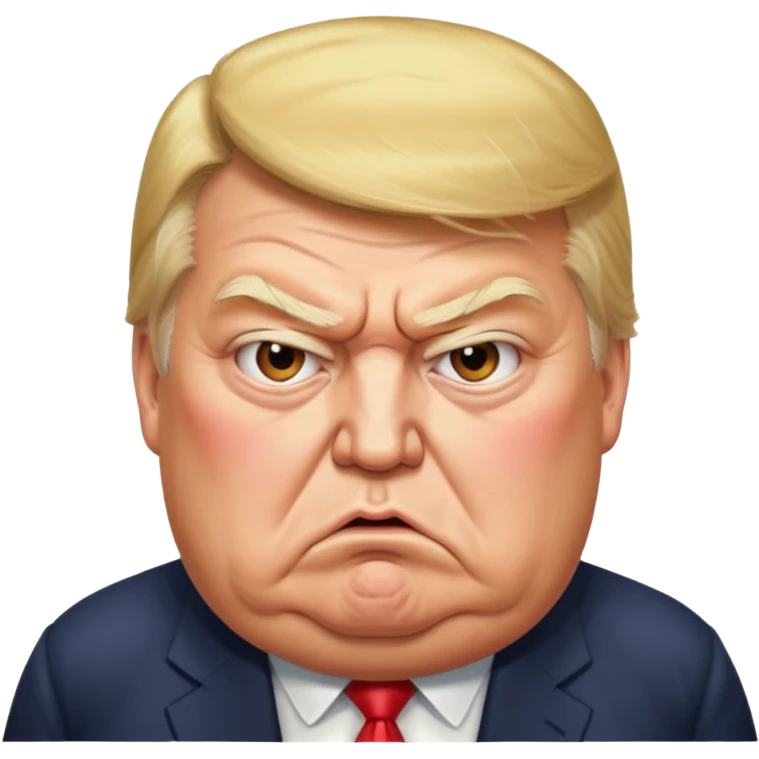 uSE THIS AS A REFERENCE PICTURE TO CREATE AN ANGRY, ELDERLY, OBESE DONALD TRUMP EMOJI emoji