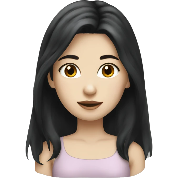 girl with black hair pale skin emoji
