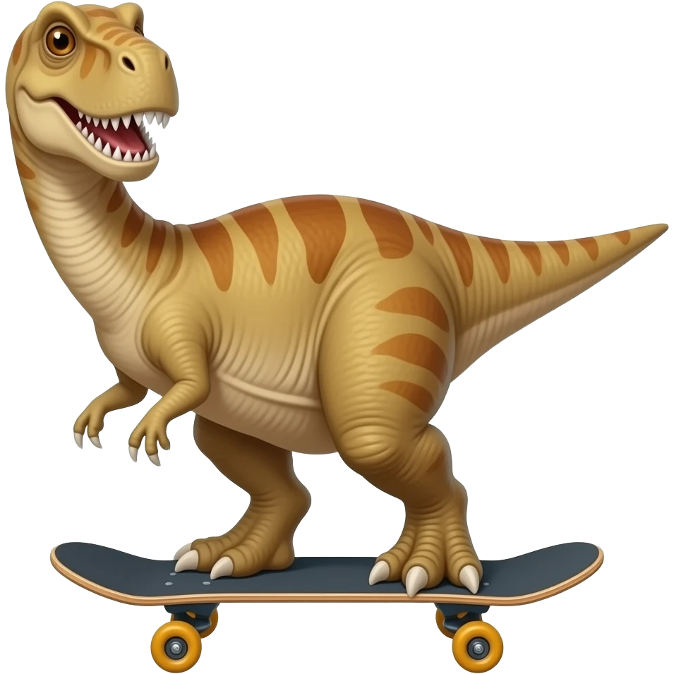 Dinosaur on a skateboard emoji