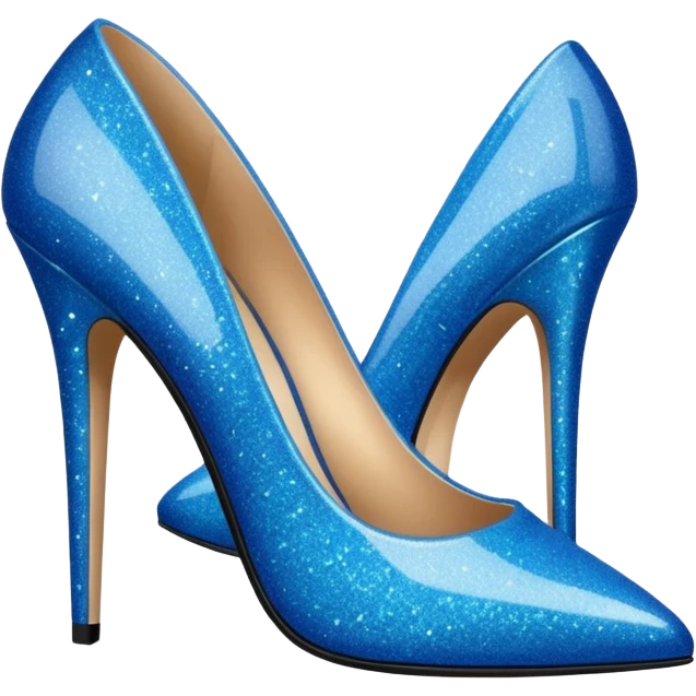 Blue glitter heels emoji