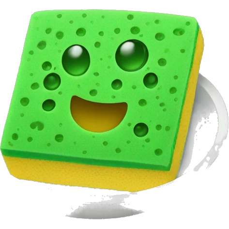 green flat square dish sponge emoji