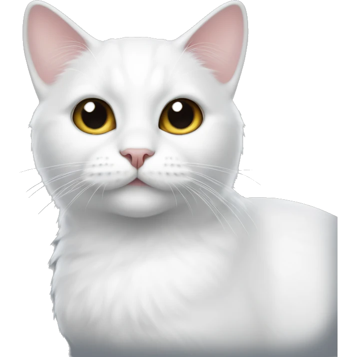short fur white cat with black spot next to his right ear emoji