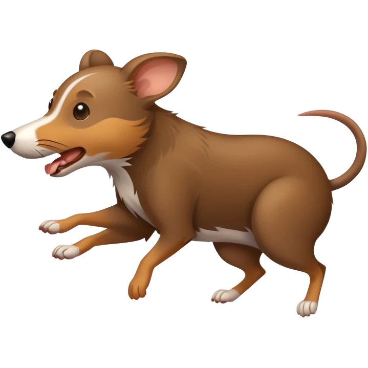 Dog chasing a rat emoji