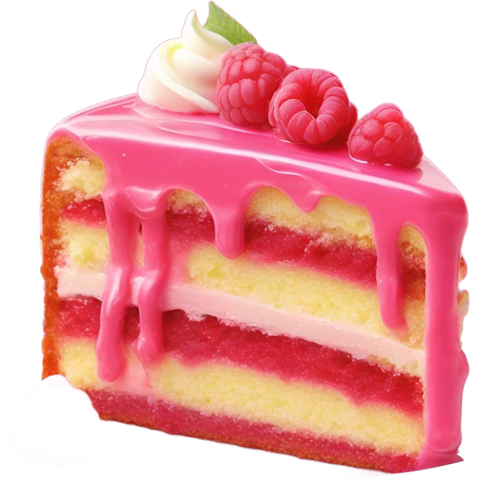 Raspberry cake slice emoji