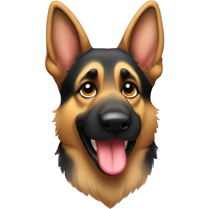 German Shepard blowing a kiss that’s a heart  emoji