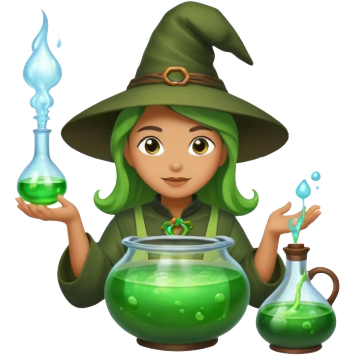 green witch cooking potion emoji