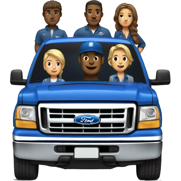 Blue ford f150 with crew cab emoji