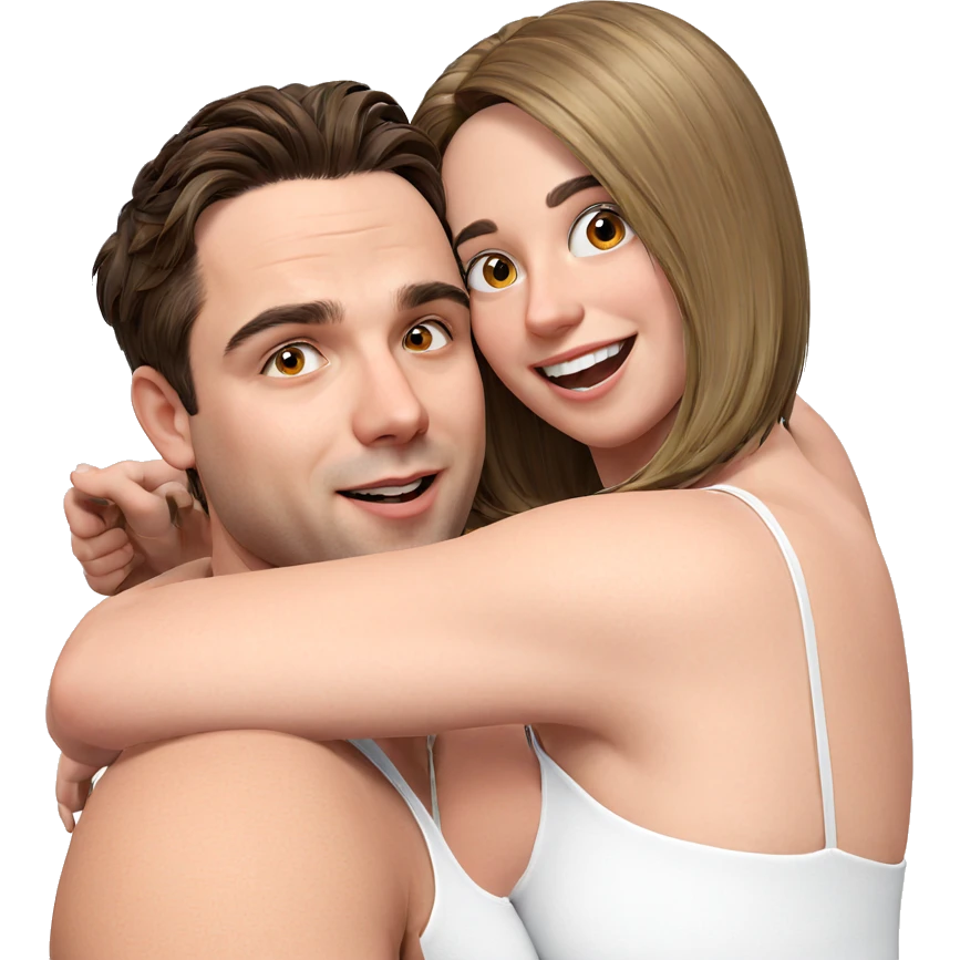 happy couple on white background emoji