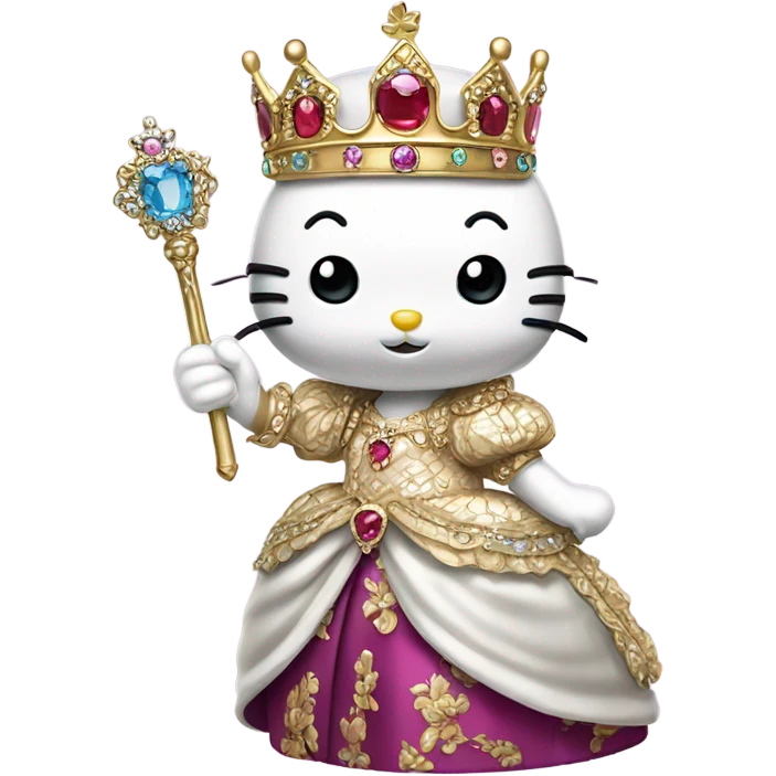 hello kitty being a queen emoji