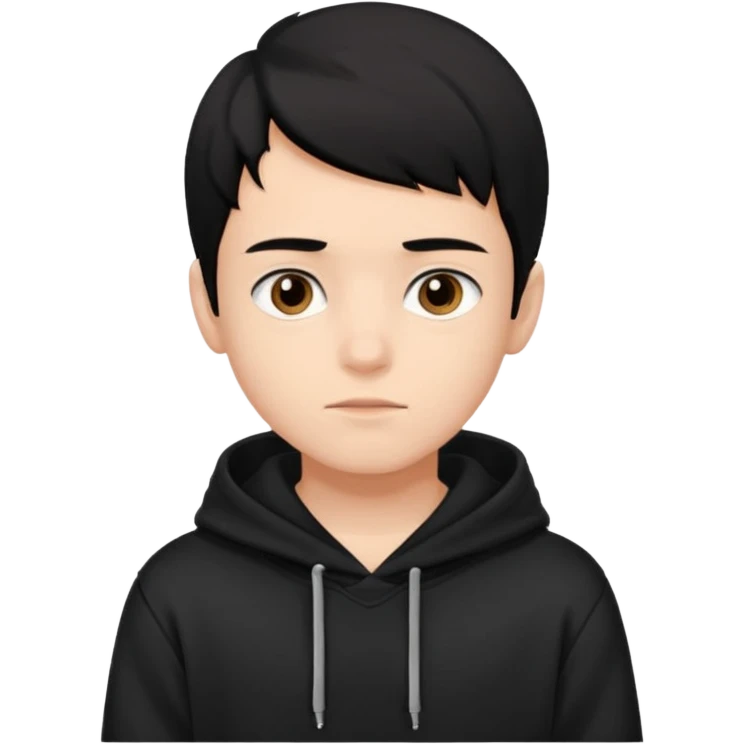 Chłopak ciemno brązowe oczy czarne włosy bluza czarna i taki bardziej żeby wyglądał na 18 latka emoji