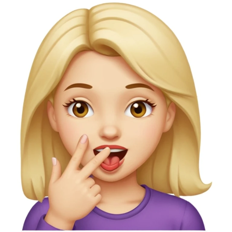 Chica mordiendose el dedo y guiña un ojo emoji