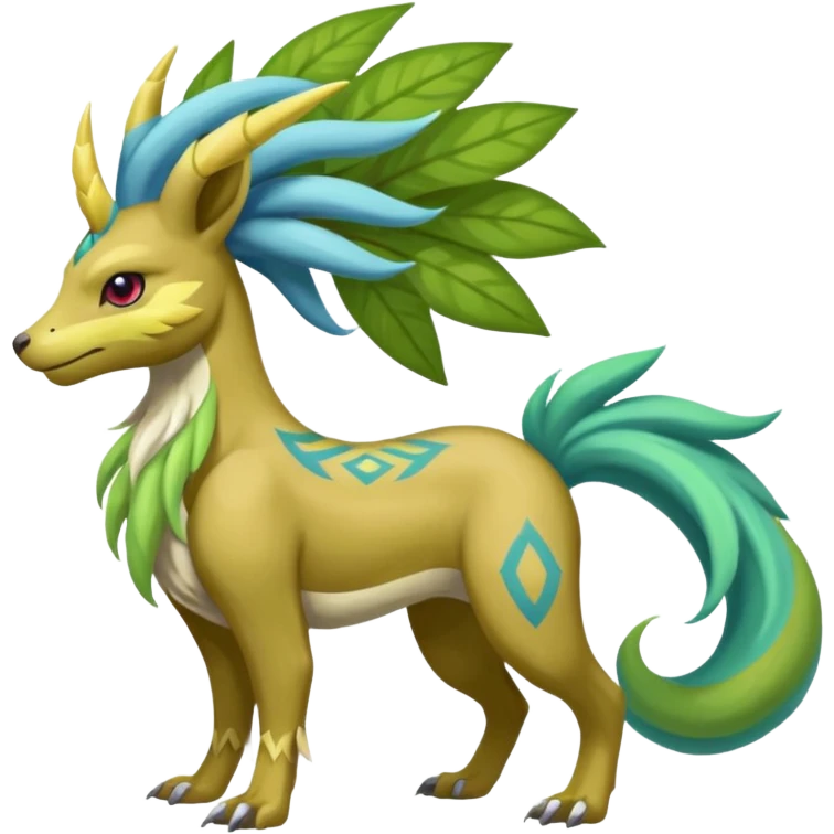 Tribal Colorful Fruity Gay Manectric-Skiddo-Suicune-Virizion-Zygarde-fusion-hybrid-creature  emoji