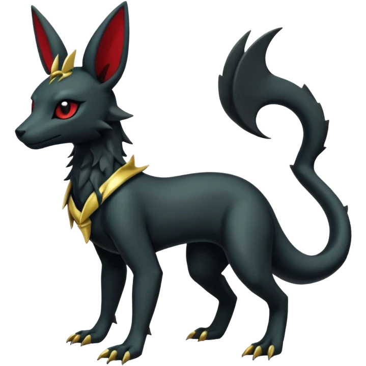 Shiny Dark Edgy Gothic Gloomy Futuristic Salandit-Umbreon-Shaymin-Anubis-Hybrid (Full body) emoji