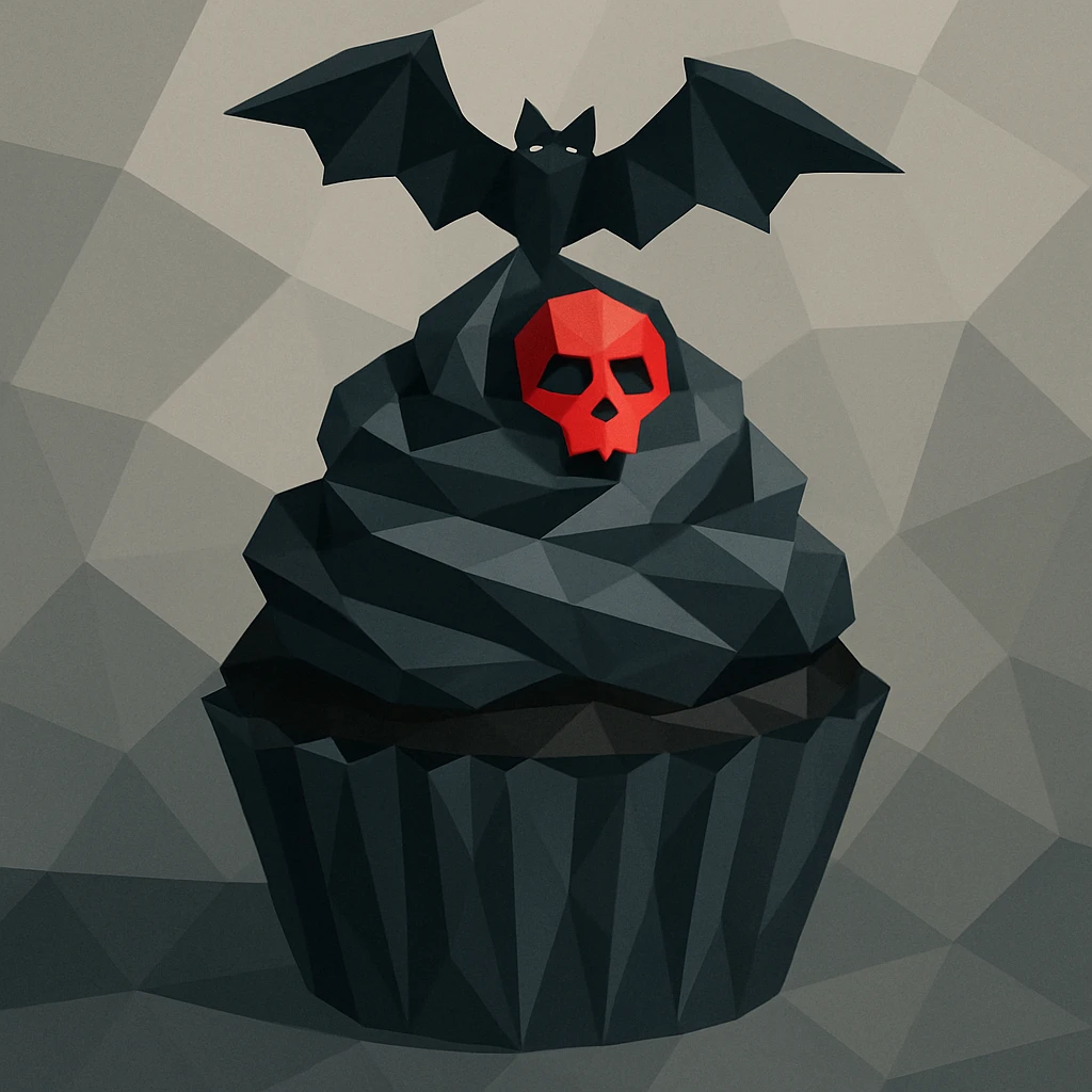gothic cupcake, polygonal style emoji