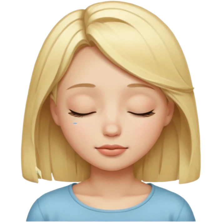 closed eyes blonde girl emoji
