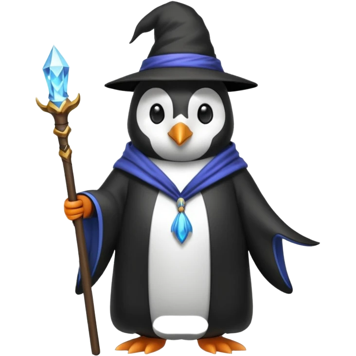 A penguin wizard emoji