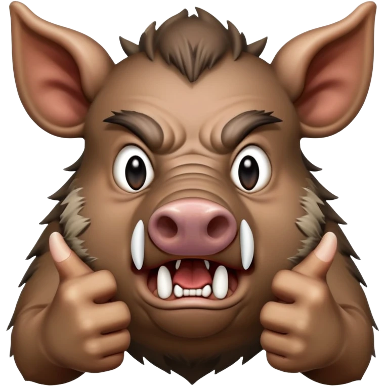 Кабан матершнник показывает фак emoji