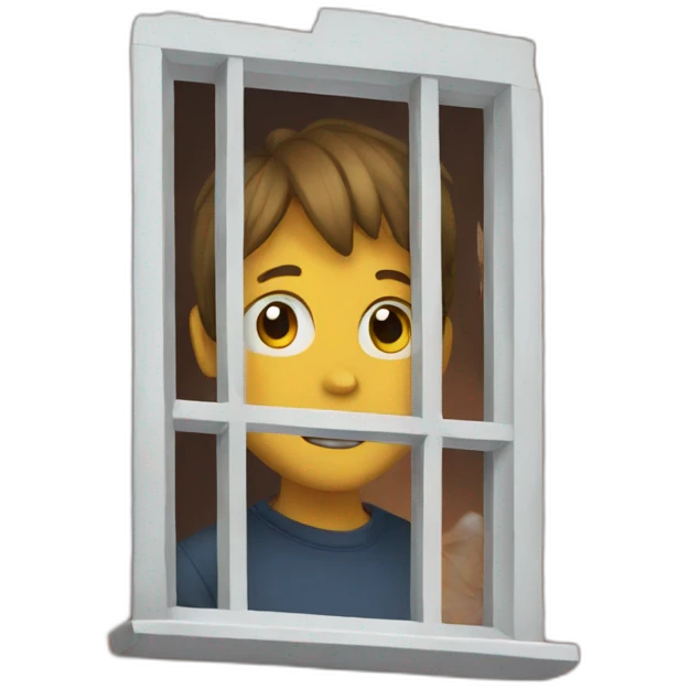 Kid trapped in window emoji