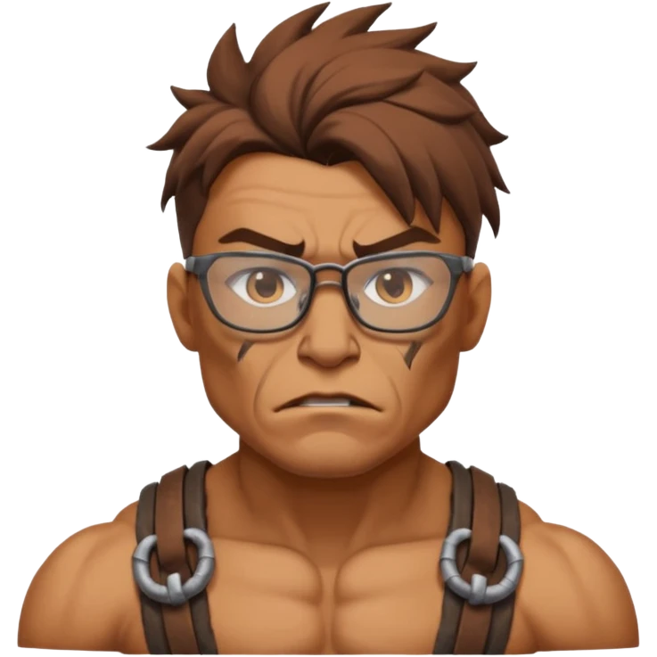 Glasses-Wearing wild Warrior bust emoji