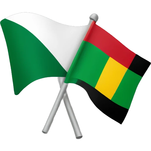 Nigerian flag and Ghanian flag together emoji