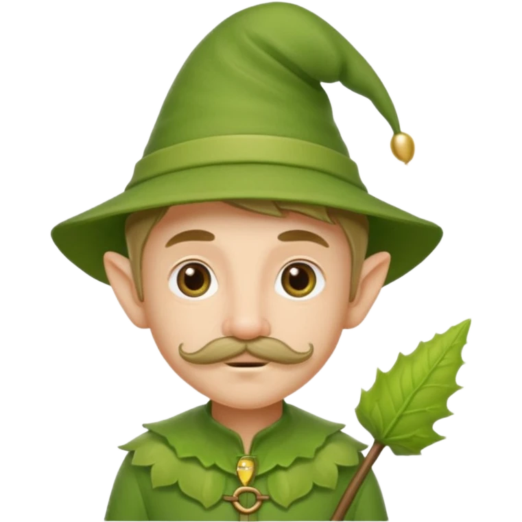 Little garden elf with moustache emoji