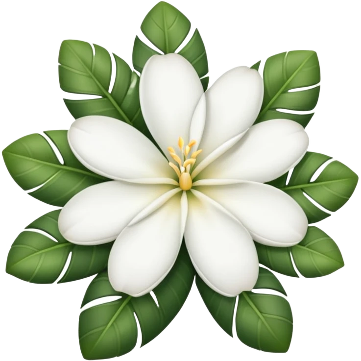 White Tiare flower
 emoji