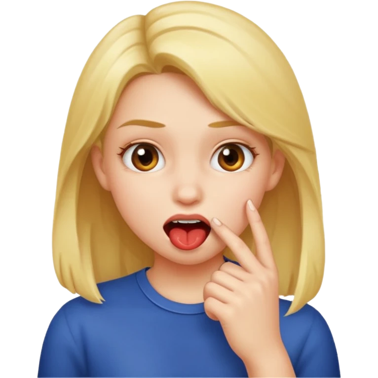 Niña mordiéndose el dedo  emoji