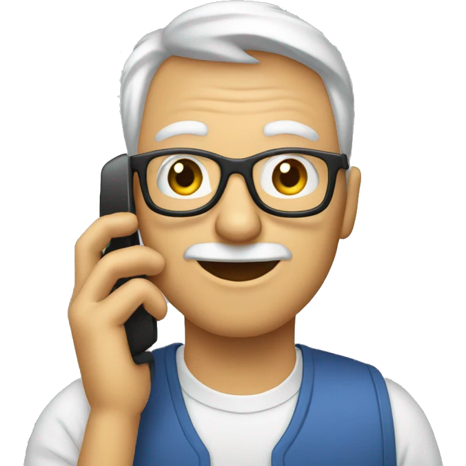 image personne âgée au téléphone emoji