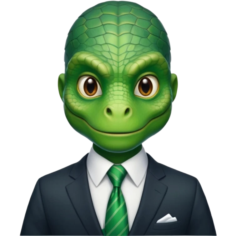 reptilian in a business suit with a tie emoji