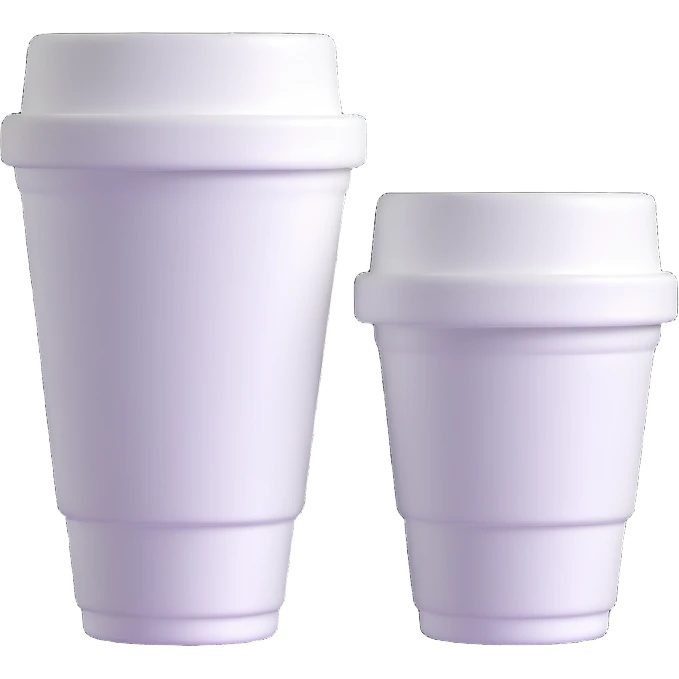 one styrofoam cup stacked inside another styrofoam cup emoji