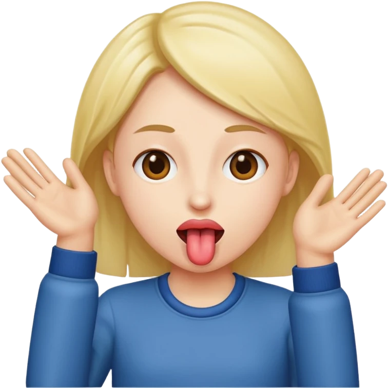 tongue out with hands to the side emoji