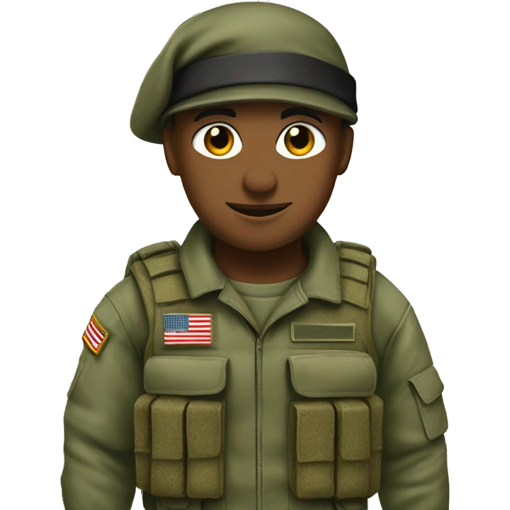 wearing army beret teddy be emoji