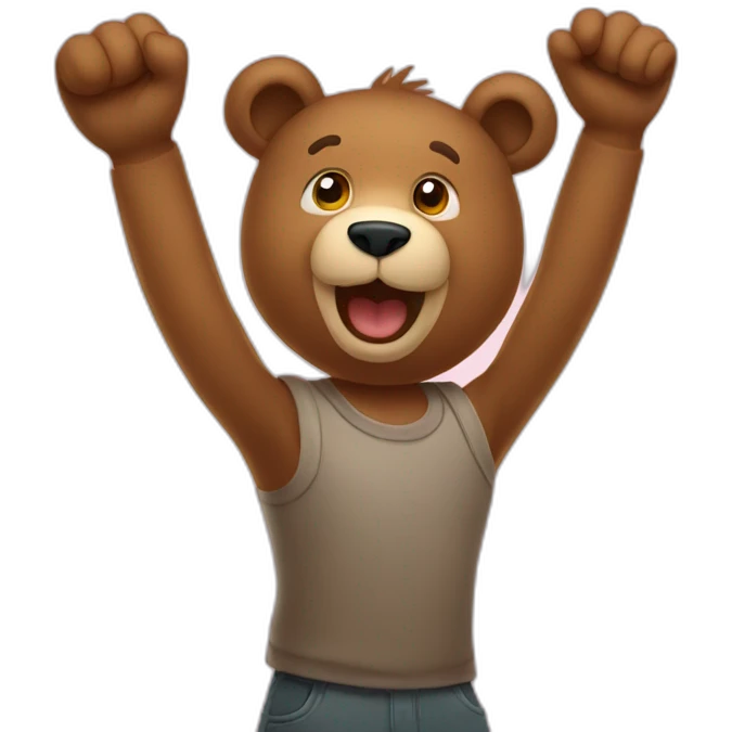 teddy-bear-raising-arms emoji