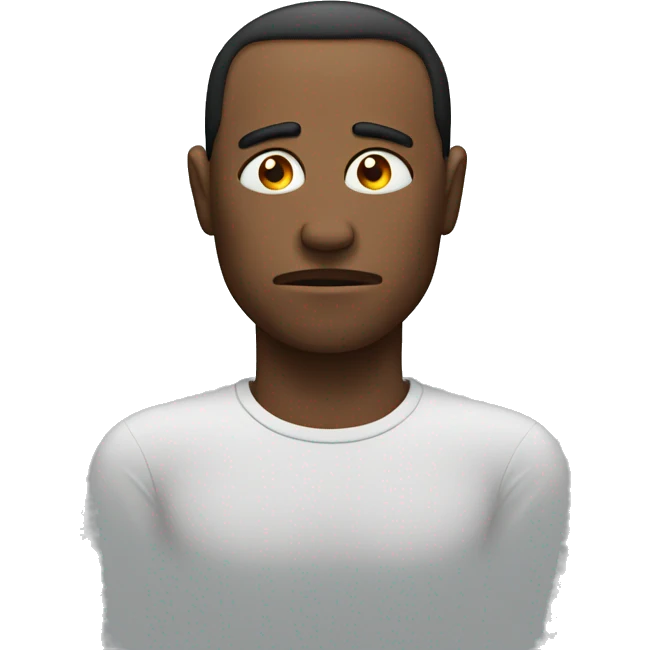 an imbalance in a mans body showing that he is tired emoji