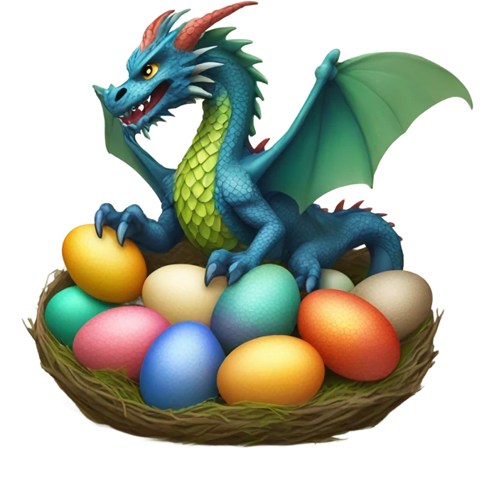 Dragon with eggs emoji