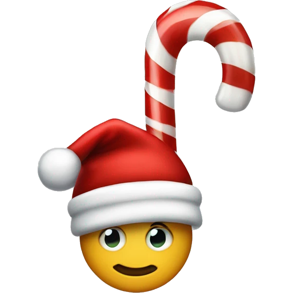 Candy cane and a red hat emoji