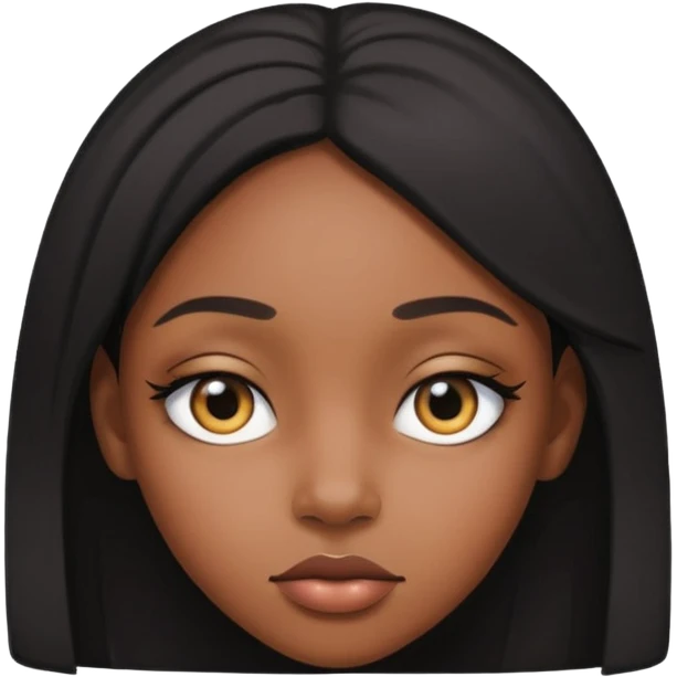 black girl with one crossed eye emoji