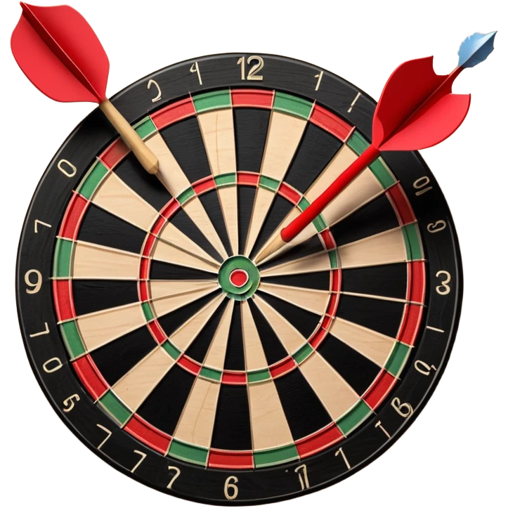 dartboard with a dart hitting bullseye emoji