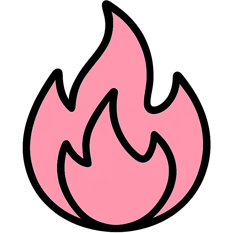 light pink fire, minimal, flat design, no text emoji
