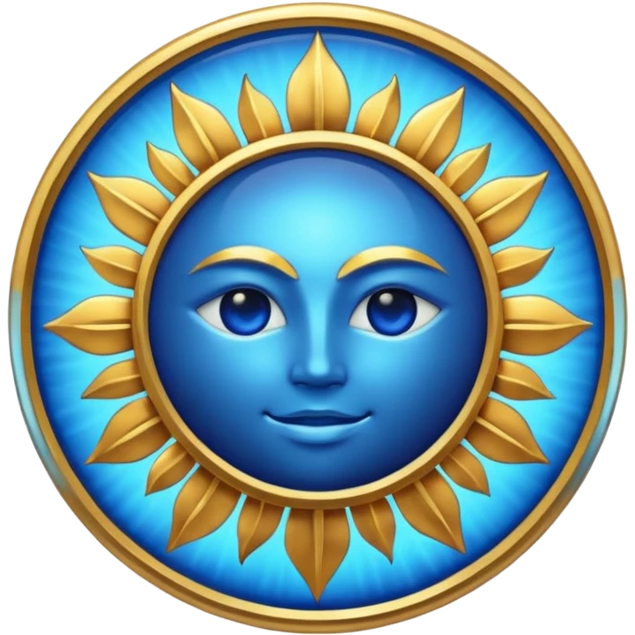 Verified badge with the body of a Sun ☀️ make the color blue and make sure they is no cartoon in it emoji