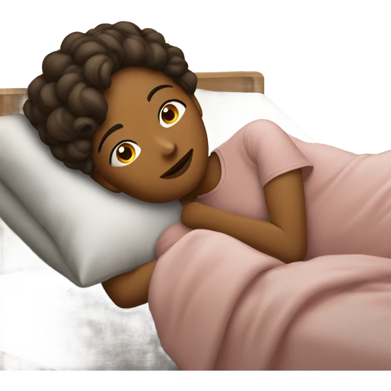 a girl who is laying in bed  emoji