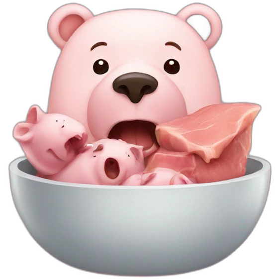 Bear eat a pig emoji