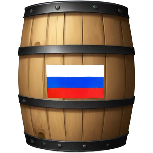 barrel of oil with russian flag emoji