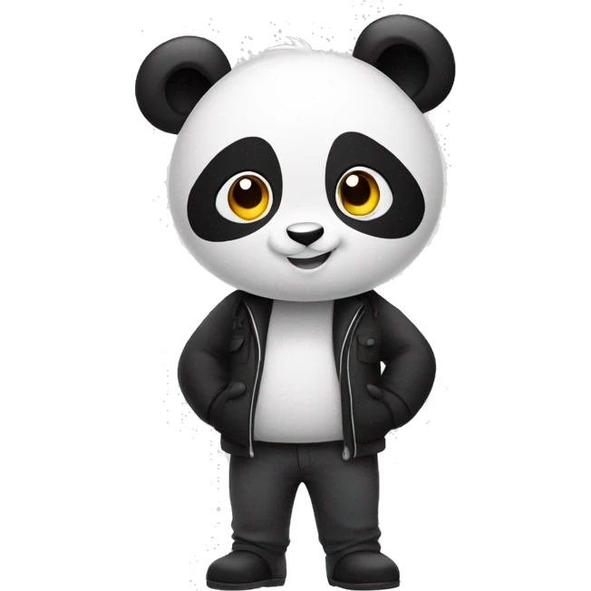 A panda boy cartoon saying hello emoji