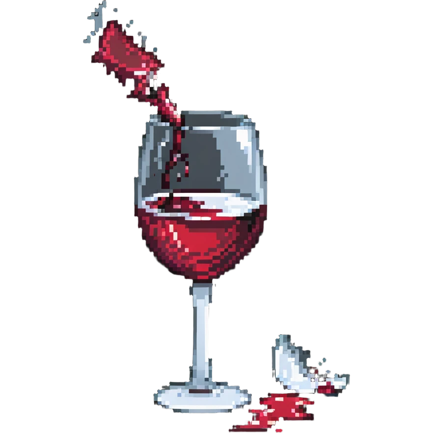 broken wine glass with spilled wine emoji