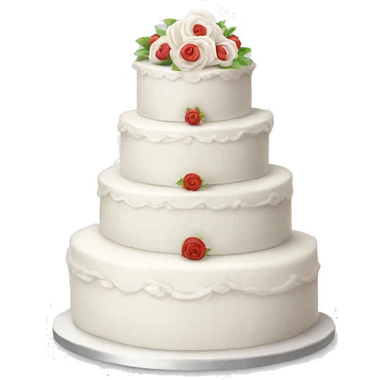 five layer white wedding cake  emoji