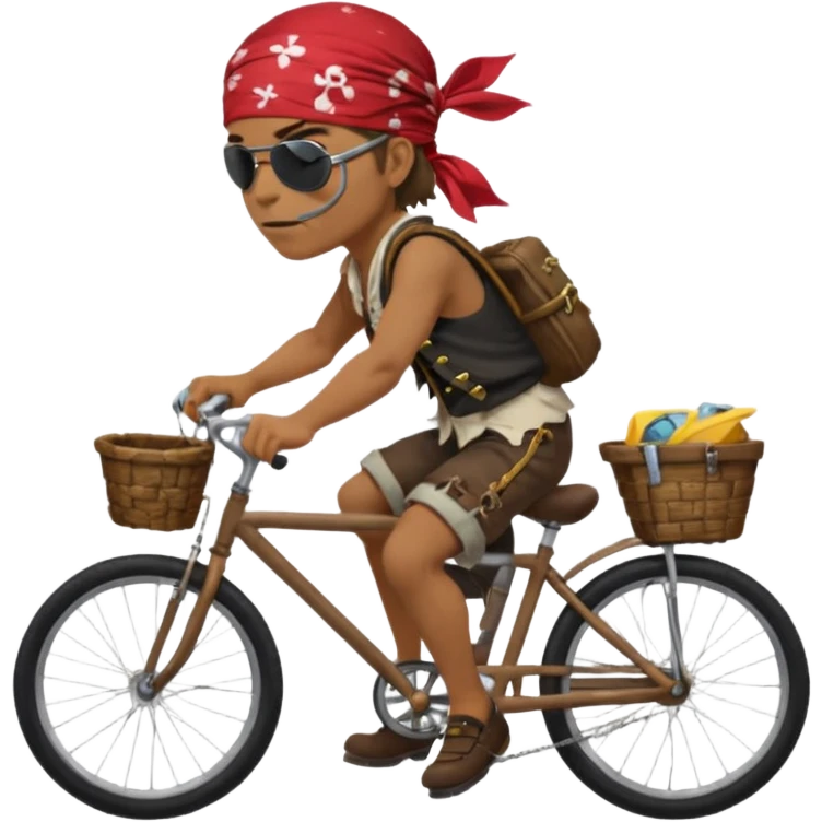 Pirate on bike emoji