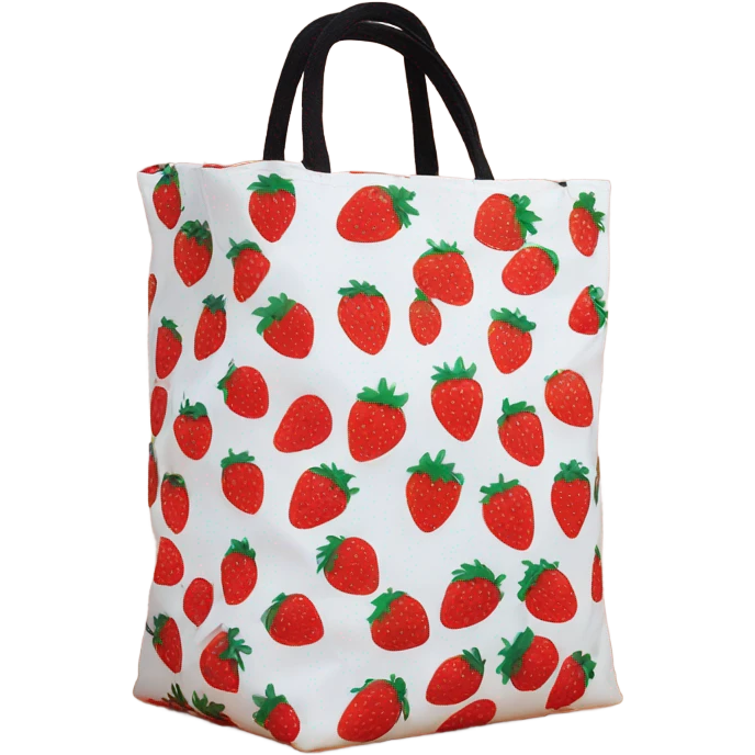 Strawberry print bag with handles  emoji