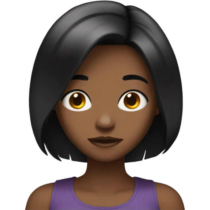 Hungry girl black hair emoji